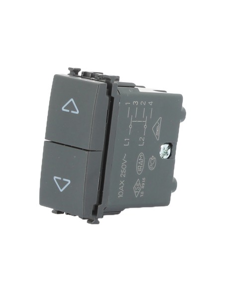 Vimar 20060 2P 10Ax Interrupteur Gris Eikon