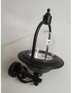 Moretti Luce 641.6 lanterna da parete nero ramato ip43 e27 100w