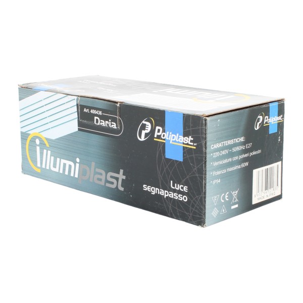 Poliplast 400436GR Daria segnapasso griglia e27 60w ip54 grigia Ip54