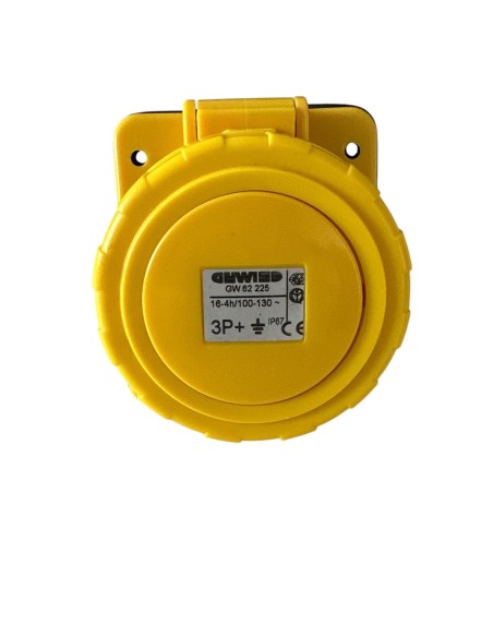 Base fija Gewiss GW62225 de empotrar a 10°, estanca, 3p+t, 16a, 110v, 4h