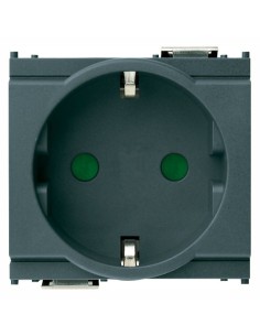 SICURY SOCKET 2PT 16A GERMAN GREY