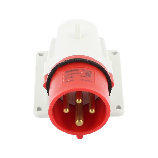 Bticino fixed plug 90° ip44 16a 3p+t 380v csf316/43c