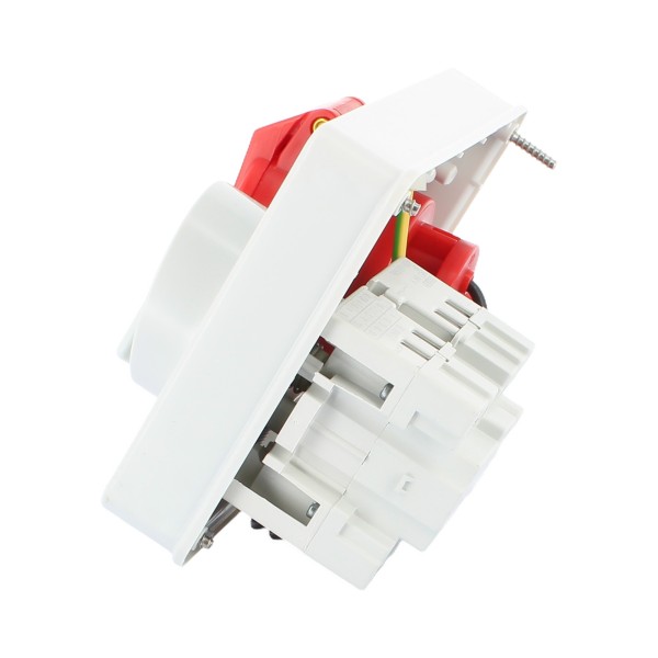 Gewiss gw66108 horizontal interlocked socket, flush-mounted, 3p+t, 16a, 400v, 6h, without fuse base