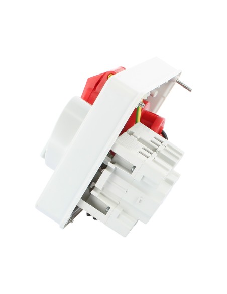 Base de enchufe con enclavamiento horizontal Gewiss gw66108, empotrada, 3p+t, 16a, 400v, 6h, sin base portafusibles