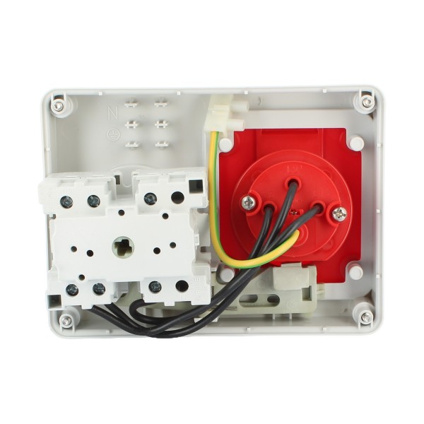 Prise de courant horizontale à verrouillage Gewiss GW66108, encastrée, triphasée + terminal, 16 A, 400 V, 6 h, sans porte-fusibl