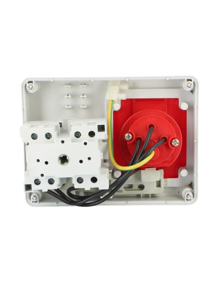 Base de enchufe con enclavamiento horizontal Gewiss gw66108, empotrada, 3p+t, 16a, 400v, 6h, sin base portafusibles