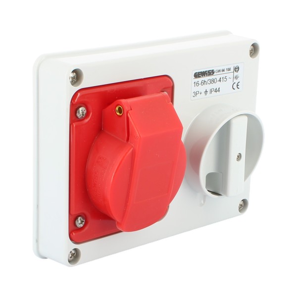 Gewiss gw66108 presa interbloccata orizzontale incasso 3p+t 16a 400v 6h senza base fusibili