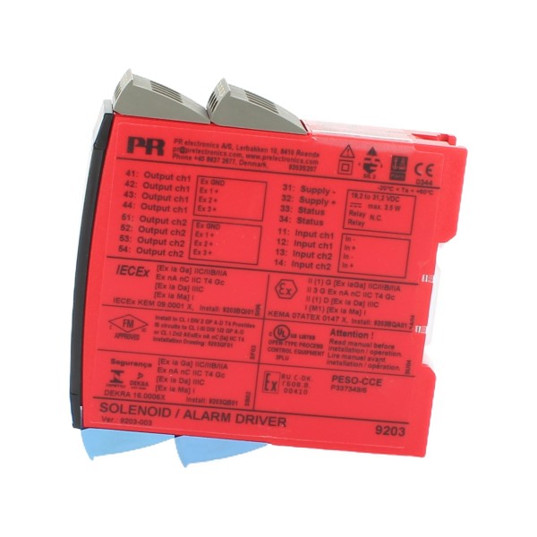 Pilote de solénoïde d'alarme Pr electronics 9203b1b1 pour sortie de zone Atex - 2 canaux