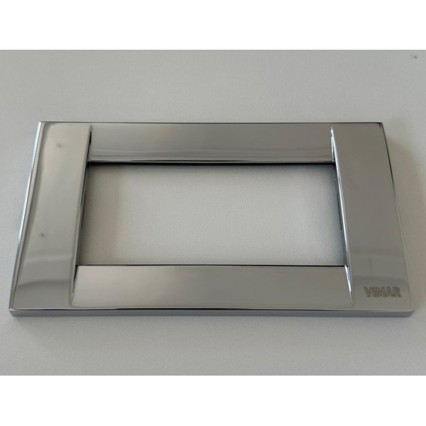 Vimar Idea 16734.36 Placca Classica 4 Moduli Metallo Cromo