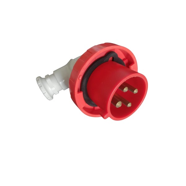 Prise mobile étanche Gewiss GW21812 à 90°, triphasée + transistor 32 A, 400 V, 6 h, IP67