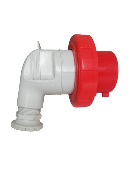 Prise mobile étanche Gewiss GW21812 à 90°, triphasée + transistor 32 A, 400 V, 6 h, IP67