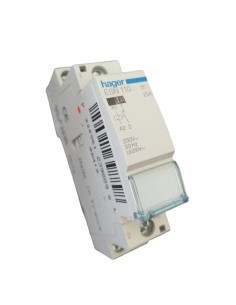 Contactor Hager esn110, 25 A, 230 V, 1 N, módulo 1 DIN