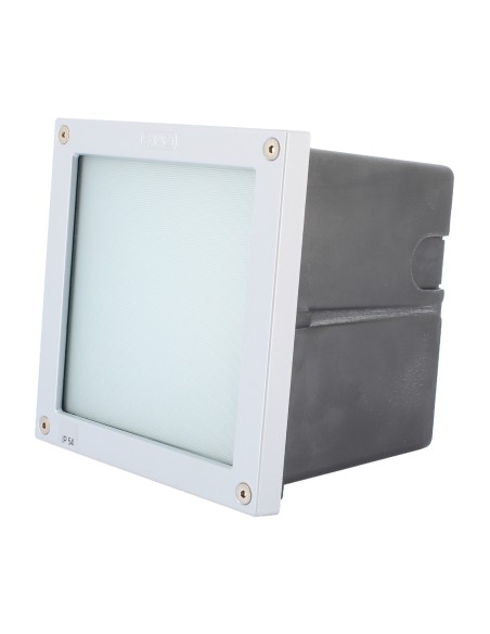 Simes s.4576.14 Brique Square, spot encastré avec anneau en aluminium gris, 10 W, G24D-1, IP54