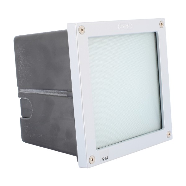 Simes s.4576.14 Brique Square, spot encastré avec anneau en aluminium gris, 10 W, G24D-1, IP54