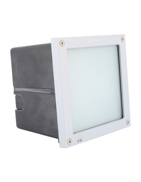 Simes s.4576.14 Brique Square, spot encastré avec anneau en aluminium gris, 10 W, G24D-1, IP54