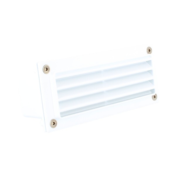 Simes S.4559:01 Minibrique encastrée avec grille 7w fsd g23 blanc ip54 Dim.185x76x75mm