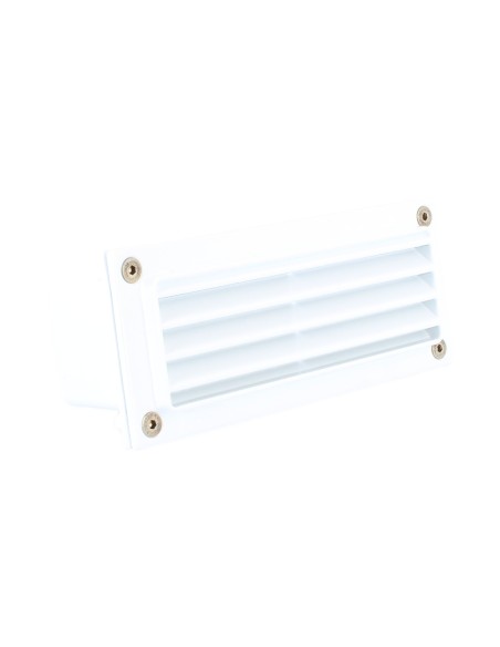 Simes S.4559:01 Minibrique encastrée avec grille 7w fsd g23 blanc ip54 Dim.185x76x75mm