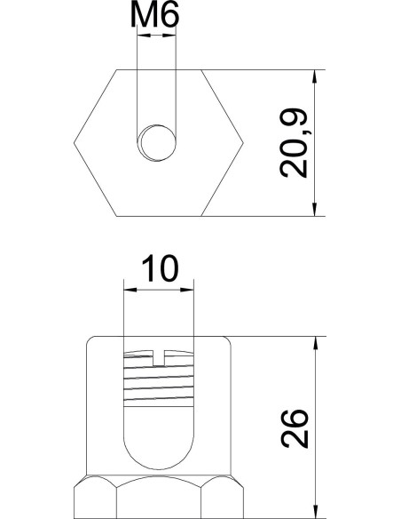 Vis de mise à la terre Bettermann 6404014 EKL 35 M6 avec filetage M6