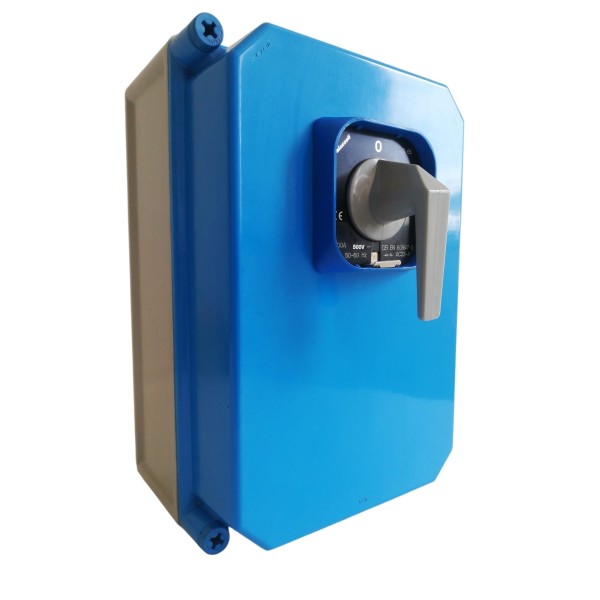 Interruptor seccionador Palazzoli 293053 CAM 4p 100a fnh00 con base portafusibles en contenedor termoendurecible ip65