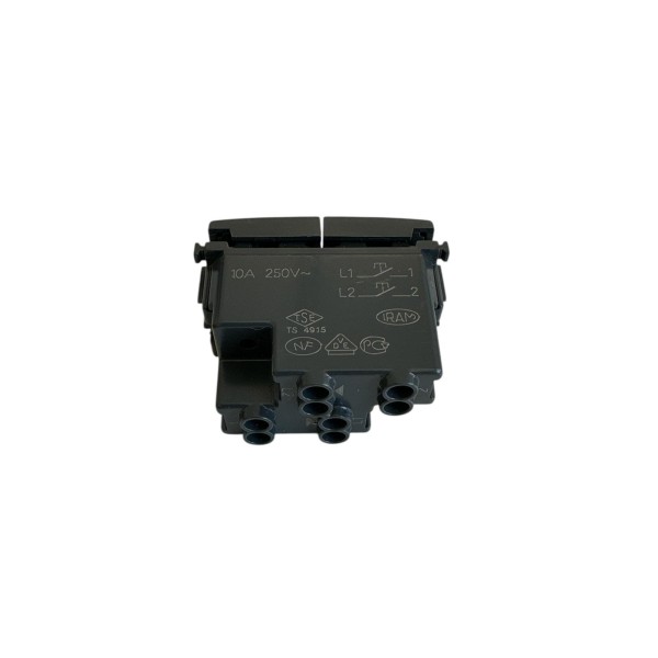 Vimar 20066 Doppio Pulsante Indipendente Na+Na 10A 1 Modulo Grigio Eikon