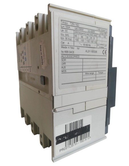 Abb 1sda051132r1 interruttore automatico t2n 160 pr221ds-ls in 160a 4p f f 36ka
