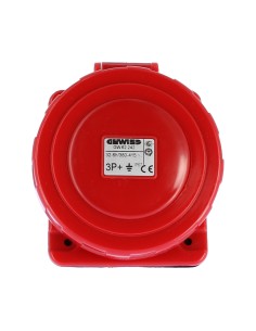 Prise fixe Gewiss 10ø encastrée étanche 3P T 32A 400V 6H GW62242, prises industrielles