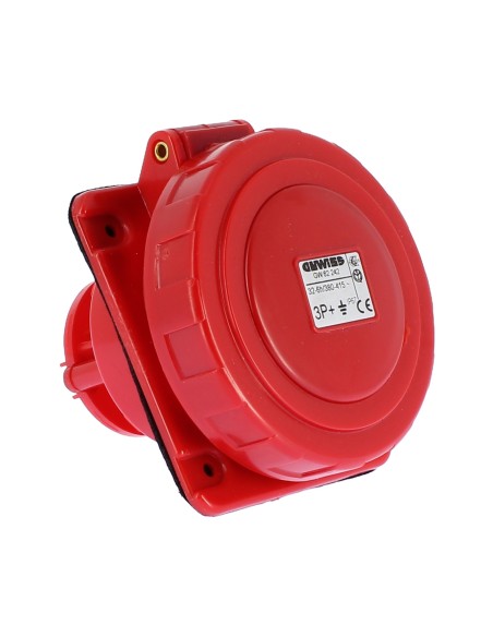 Gewiss fixed socket 10ø flush-mounted watertight 3p t 32a 400v 6h gw62242 industrial sockets
