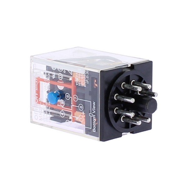 Omron mk2ps48dc rele' 2 spdt, 10a 48vdc, octal   con pulsante di prova