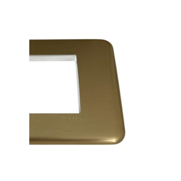 Legrand 680574 placca cross alluminio 4 moduli oro