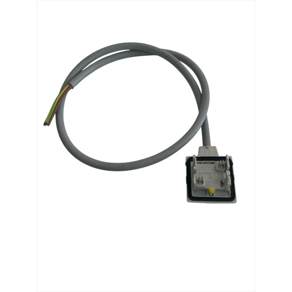 Prise Schneider KBC10CS201 10 A biphasé + N jaune avec câble de 80 cm