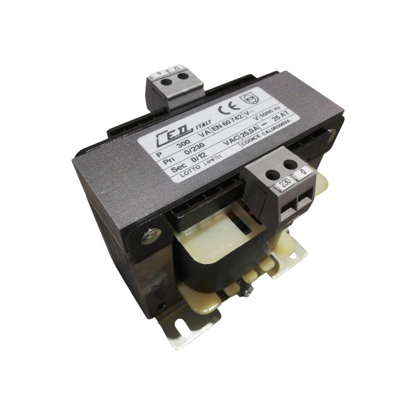 Ced trasformatore 300va primario 0-230vac secondario 12vac