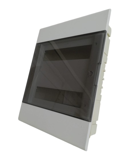 Abb 12064 flush-mounted switchboard with 24-module smoked door