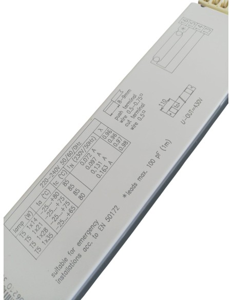 Tridonic 22185147 pc 1x14-35 t5 pro electronic ballast 14/21/28/35w