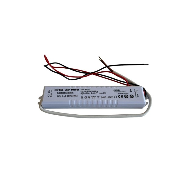 Fial Led 1W 350ma LED power supply from 1 to 6 LEDs max 6 IP20