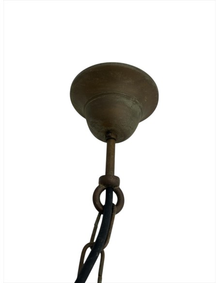 Moretti luce 1362.t.ar  lampada a sospensione ottone anticato ramato vetro trasparente e27 ip44 75w