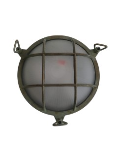 Moretti luce 200.10.ar plafoniera ottone ramato antico, vetro opale e27 ip44 2