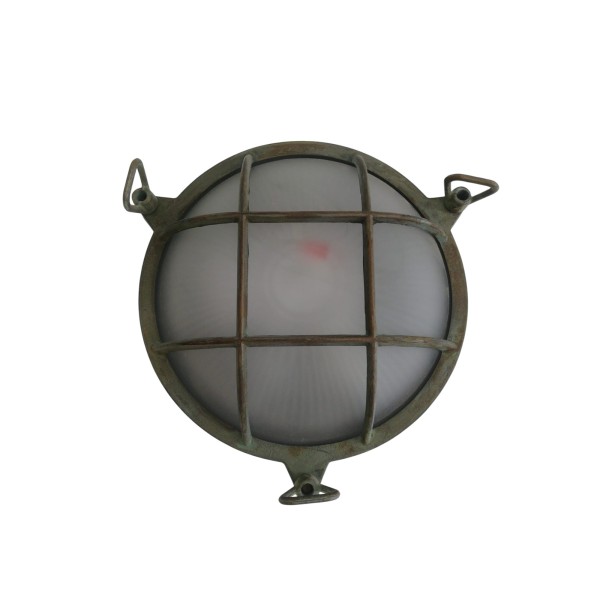 Moretti luce 200.10.ar ceiling light, antique copper brass, opal glass, E27 IP44
