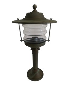 Moretti luce 177.ar lampada a palo h.51 ottone antico ramato vetro trasparente ip43 60w e27 2