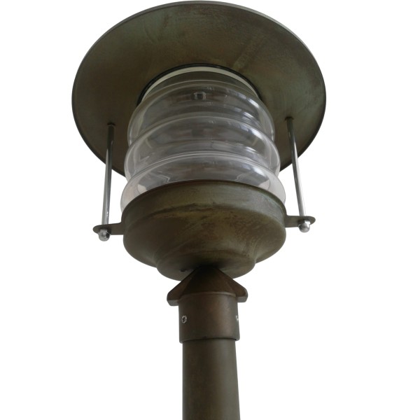 Moretti luce 177.ar lampada a palo h.51 ottone antico ramato vetro trasparente ip43 60w e27