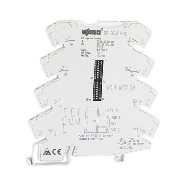 Wago 857-800 Ui Signal Transducer for RTD Sensors Light Gray