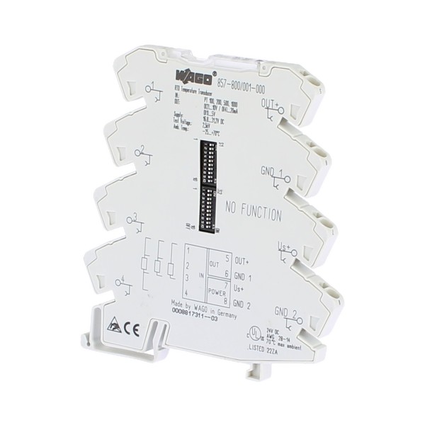 Wago 857-800 Ui Signal Transducer for RTD Sensors Light Gray