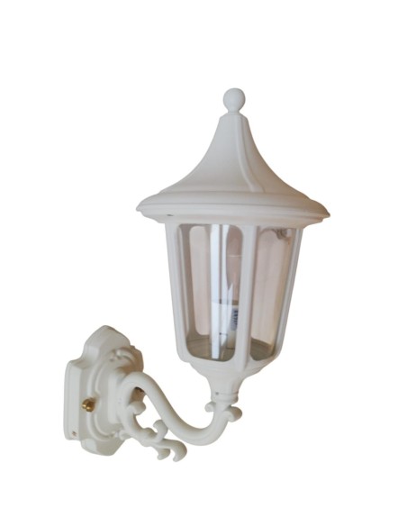 Moretti luce 210.5 applique lanterna bianca a parete e27 ip43