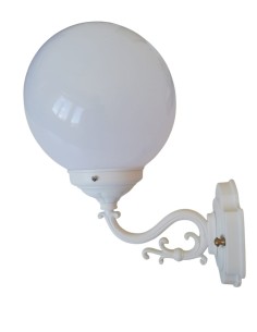 Applique murale Moretti Luce 220.5.O blanche avec sphère opale E27 IP43
