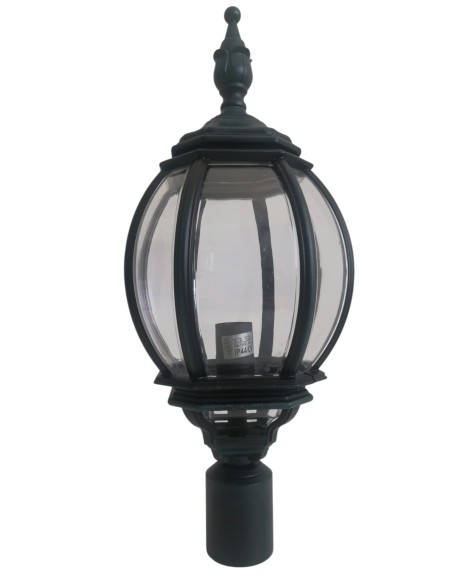 Moretti luce 273b.4 lampione con attacco per palo d.60.. - nero verde ip44 e27