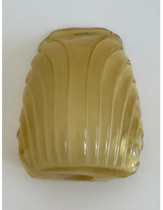 Leucos 648/g Murano deux appliques murales cadre doré verre ambré E27 150w max (présentation) 2