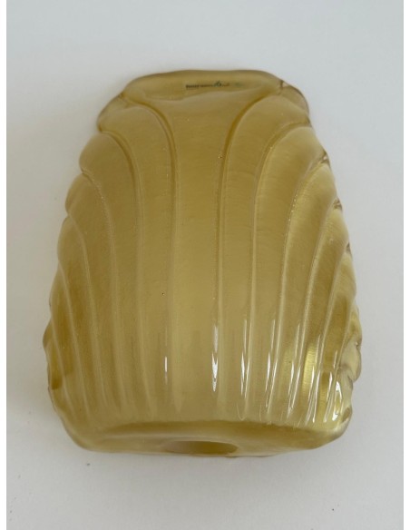 Leucos 648/g Murano two wall lamps gold frame amber glass E27 150w max (display)