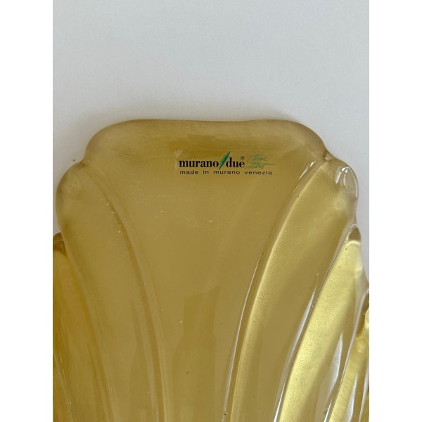 Leucos 648/g Murano deux appliques murales cadre doré verre ambré E27 150w max (présentation)