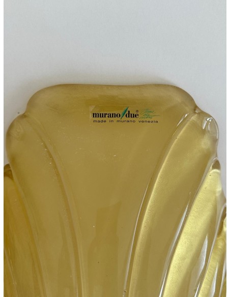 Leucos 648/g Murano two wall lamps gold frame amber glass E27 150w max (display)