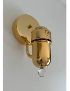 Leucos 648/g Murano two wall lamps gold frame amber glass E27 150w max (display)