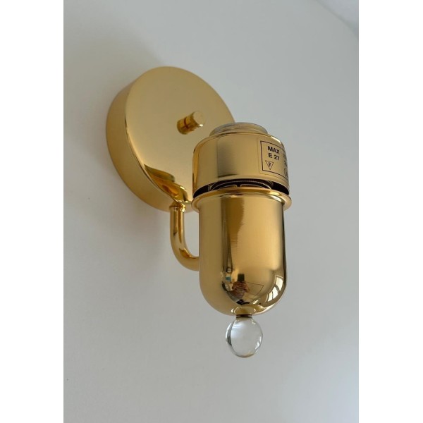 Leucos 648/g Murano two wall lamps gold frame amber glass E27 150w max (display)